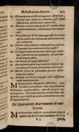 413-417, De Separatione Matrimonii ob nullitatem. ...