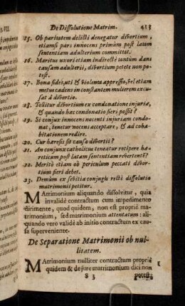 413-417, De Separatione Matrimonii ob nullitatem. ...