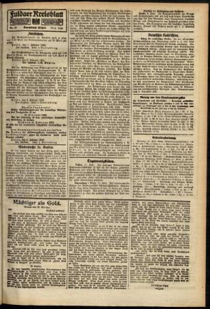 Zweite Ausgabe vom Samstag, den 14. Februar 1920.