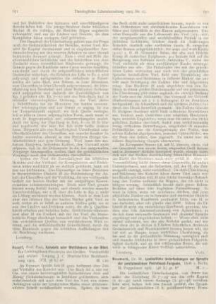 672-674 [Rezension] Neumark, M., Lexikalische Untersuchungen zur Sprache der jerusalemischen Pentateuch-Targume. Heft 1
