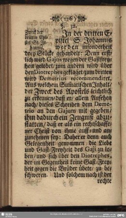 §. 32. Zweck der dritten Epistel St. Johannis
