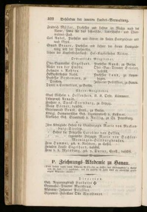 P. Zeichnungs=Akademie zu Hanau.