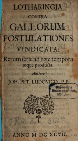 Lotharingia contra gallorum postulationes vindicata
