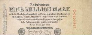Zahlungsmittel / Reichsbanknote / Eine Million Mark
