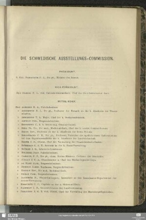 Die Schwedische Ausstellungs-Commission