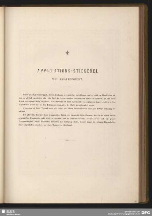 Applications-Stickerei. XVI. Jahrhundert
