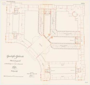 Oberlandesgericht, Köln Geschäftsgebäude: Grundriss DG 1:150