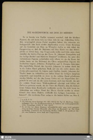 I. Die Marienpforte am Dom zu Meissen