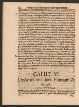 Caput VI. De Amissione Iuris Pontium & Pedagii.