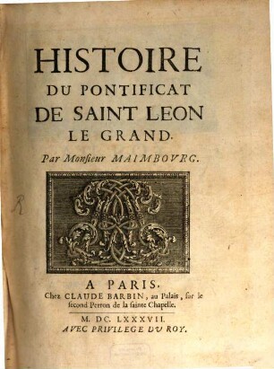 Histoire du pontificat de St. Leon le Grand
