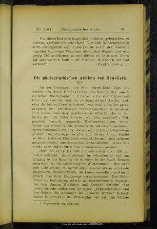 Die photographischen Ateliers von New-York