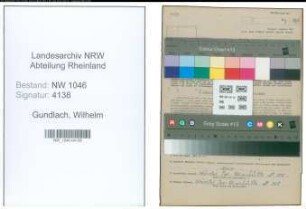 Entnazifizierung Wilhelm Gundlach , geb. 01.03.1901 (Arbeiter)