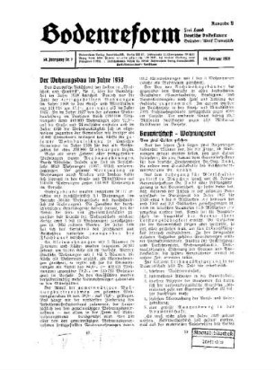Der Wohnungsbau im Jahre 1938