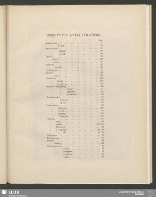 Index Of The Genera And Species