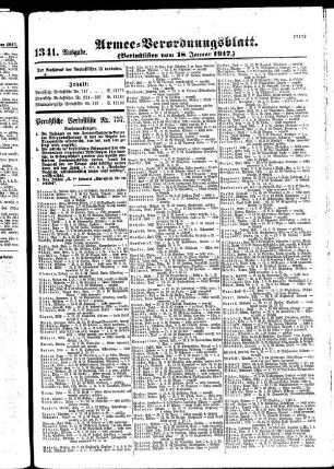1341.Ausgabe. Donnerstag, 18. Januar 1917