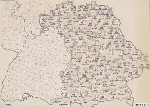Landkarte Bayern mit Landkreisen und Landkreiskennung