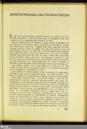 Menschenhandel Deutscher Fürsten
