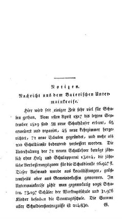 Notizen : Nachricht aus dem Baierischen Untermainkreise