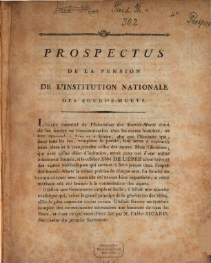 Prospectus de la pension de l'institution nationale