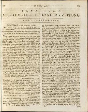 Num. 40. Den 16. Februar 1804