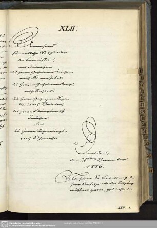 XLII., 25. November 1856