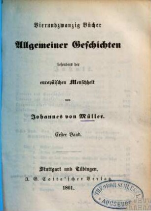 Vierundzwanzig Bücher allgemeiner Geschichten besonders der europäischen Menschheit, 1