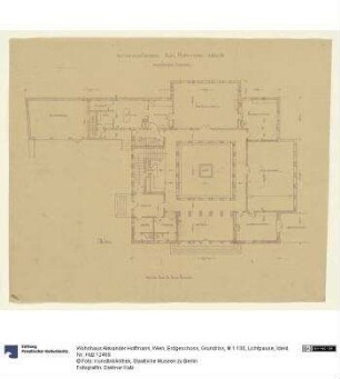 Wohnhaus Alexander Hoffmann, Wien, Erdgeschoss, Grundriss, M 1:100, Lichtpause