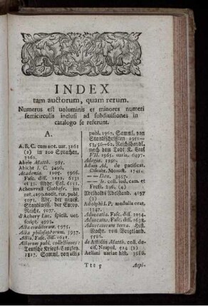 Index tam auctorum, quam rerum.