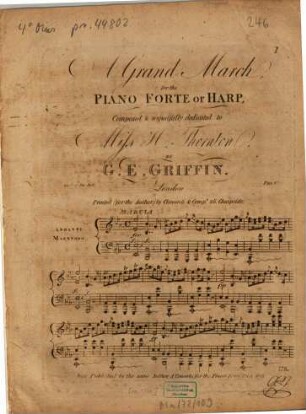 A grand march : for the piano forte or harp
