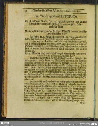 Pars Vta & quidem Historica