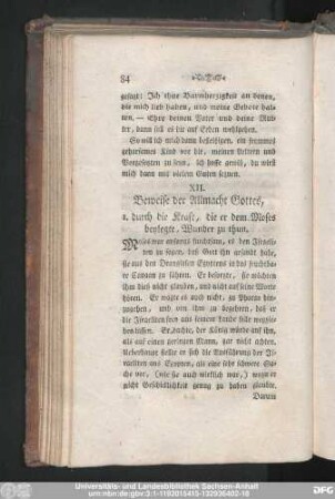 XII. Beweise der Allmacht Gottes,
