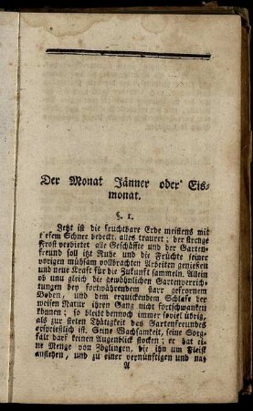 Der Monat Jänner oder Eismonat.