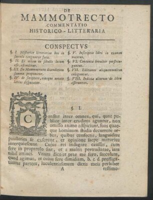 De Mammotrecto Commentatio Historico-Litteraria