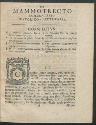 De Mammotrecto Commentatio Historico-Litteraria