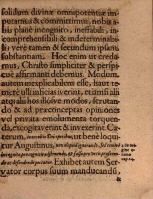 De sancto eucharistiae sacramento, et vera in eo corporis sanguinisque dominici praesentia assertio