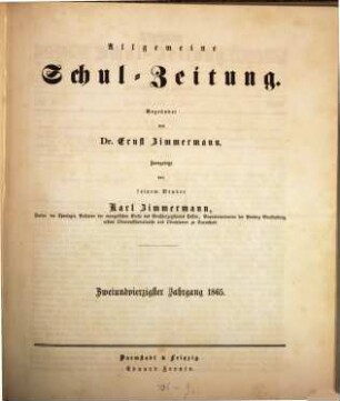Allgemeine Schulzeitung. 42, 42. 1865