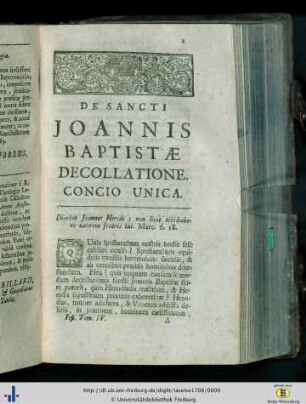 De Sanctis Joannis Baptistae Decollatione