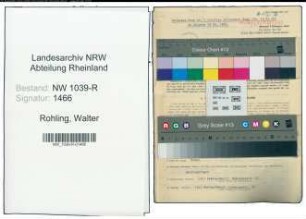 Entnazifizierung Walter Rohling , geb. 09.01.1904 (Jurist)