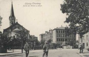Leipzig-Thonberg: Partie mit Kirche u. Schule