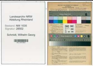 Entnazifizierung Wilhelm Georg Schmidt , geb. 18.12.1909 (Physiker)