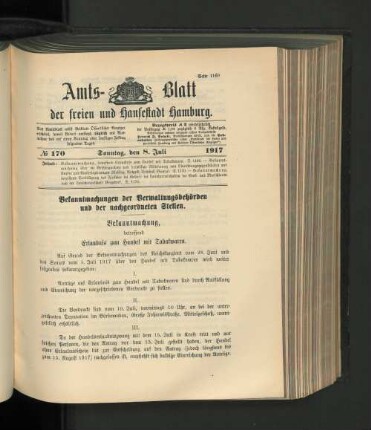 No. 170, 8. Juli 1917