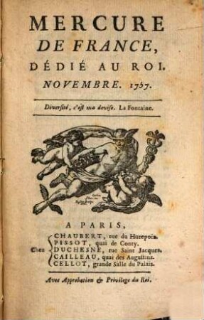 Mercure de France. 1757, 11