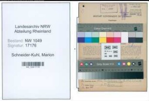 Entnazifizierung Marion Schneider-Kuhl , geb. 27.02.1911 (Lehrerin)