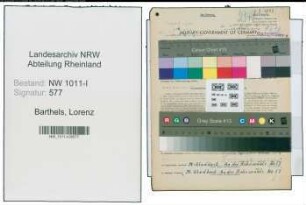 Entnazifizierung Lorenz Barthels , geb. 27.06.1914 (Zugschaffner)