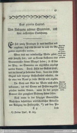 Das zweite Capitel. Von Anlegung zahmer Stutereien, und ihrer äusserlichen Einrichtung