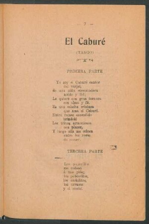 El caburé : (Tango)