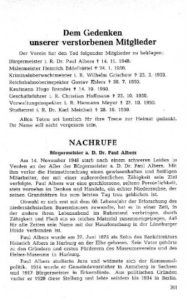 Dem Gedenken unserer verstorbenen Mitglieder Nachrufe