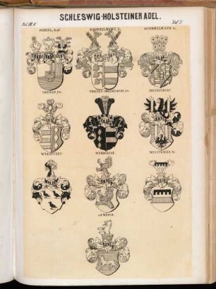 Taf. 7. Scheel, Graf. - Schimmelmann, Fhr. - Schimmelmann, Gr. - Thienen, Fhr. - Thienen-Adlerflycht, Fhr. - Adlerflycht. - Warnstedt. - Weddercop. - Westphalen, Gr. - v. d. Wisch