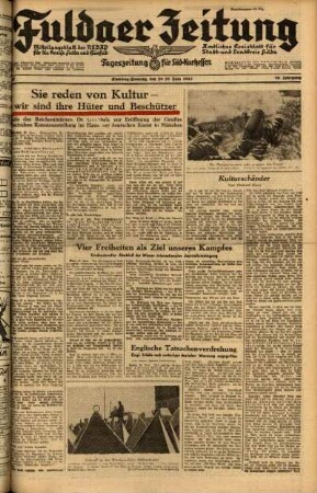 Ausgabe vom Sonntag, den 27. Juni 1943.
