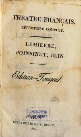 Lemierre, Poinsinet, Blin